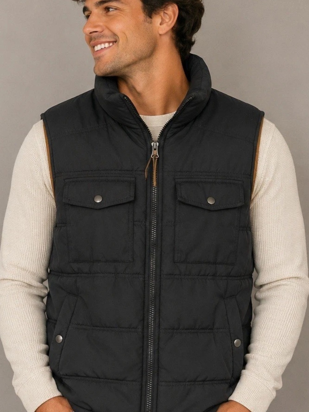 Goodfellow & Co Men’s Black Quilted Insulated Puffer Vest Full Zip XXL EUC